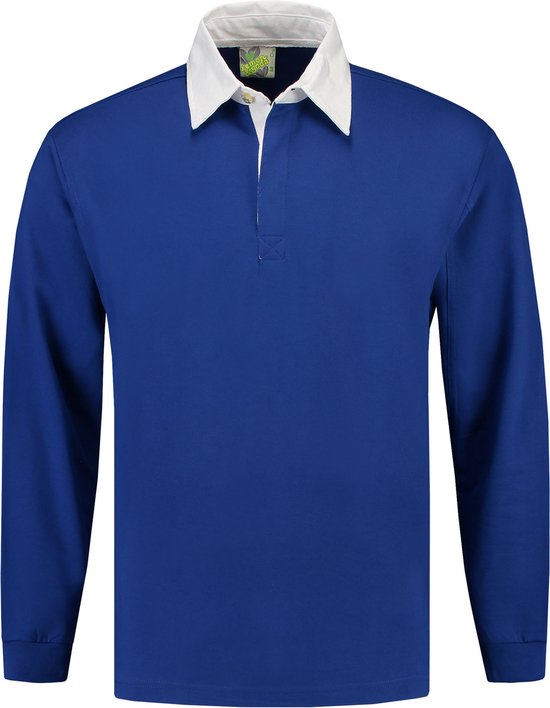 L&S Rugby Shirt voor heren in de kleur Royal Blue maat M bol
