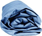 Sleepnight Hoeslaken - Flanel - (hoekhoogte 25 cm ) bleu - B 180 x L 200 cm - Lits-jumeaux - Geschikt voor Standaard Matras - 517406-B 180 x L 200 cm