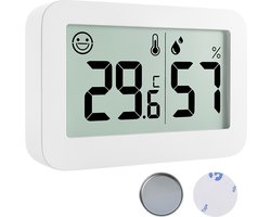 Ease Electronicz Hygrometer & Thermometer - Weerstation - Luchtvochtigheidsmeter - Thermometer Voor Binnen - Incl. Batterij en Plakstrip