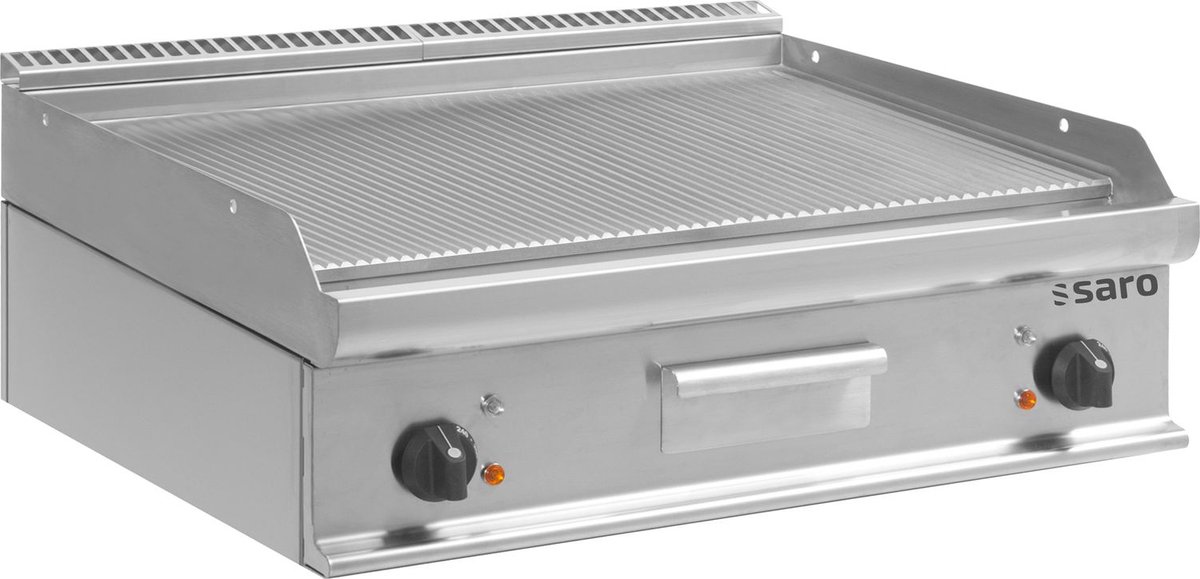 Saro Elektrische grillplaat, bakplaat - Model E7/KTE2BBR, Professioneel, roestvrij staal