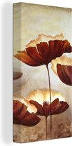 Canvas - Schilderij - Olieverf - Bloemen - Planten - Woondecoratie - 20x40 cm - Wanddecoratie