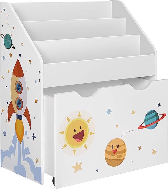 Foto: Furnstar speelgoedkast kinder boekenkast kinderkamer boekenrek boekenrek 63x30x70cm