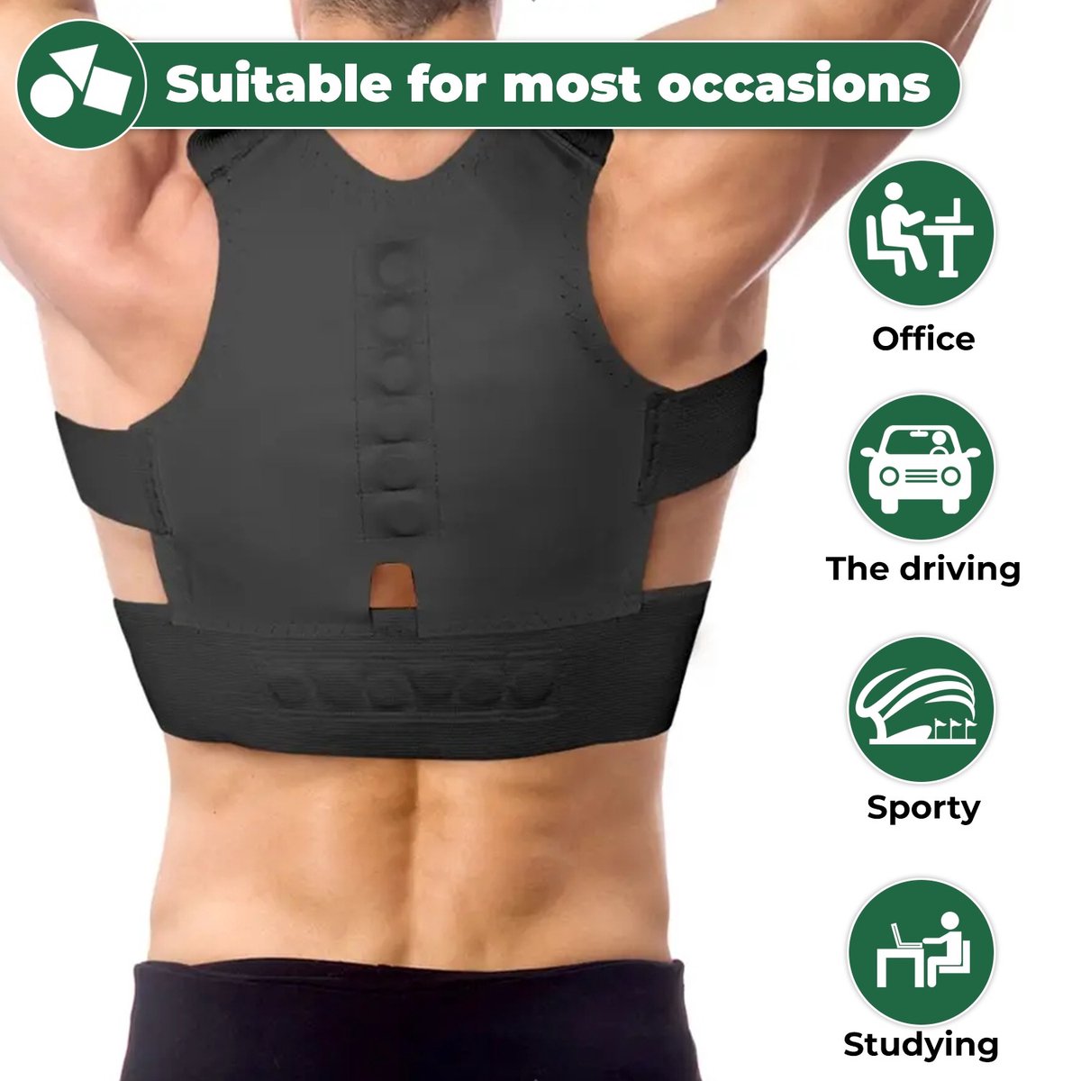Luxegoed ® - Rug- schouders - Nek - Rug brace - Postuur Corrector - Rug corrector - Houding Correctie - Posture Corrector - Verstelbaar - Man - Vrouw - Kinderen - Lite - Alle Maten Beschikbaar