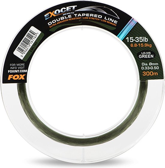Fox Exocet Pro Tapered Leader Lo-Vis Green 0.33-0.50mm