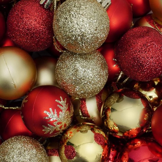 Uten Kerstballen Plastic Set 50 Kerstballen Kunststof Ø4cm