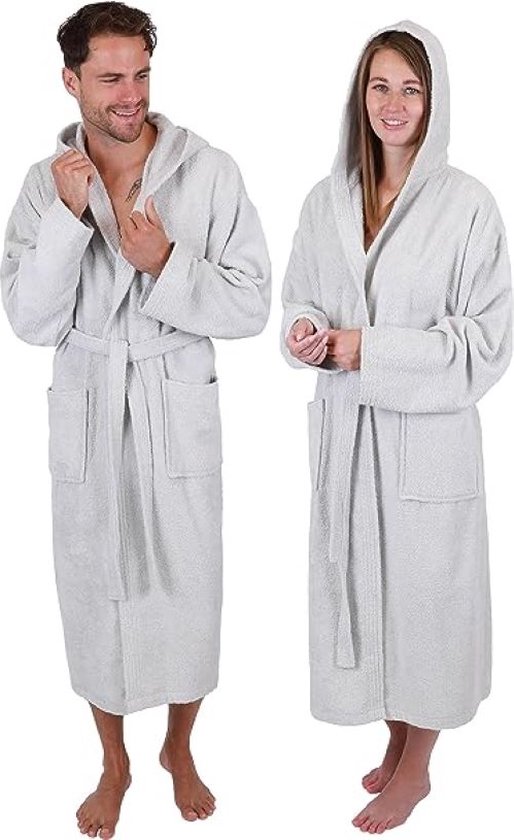 Peignoir en tissu éponge avec capuche pour femmes et hommes Peignoir de sauna 100% coton - Peignoir long - Robe de sauna