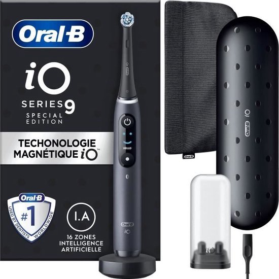 Oral-B iO 9 elektrische tandenborstel - zwart - Bluetooth verbonden, 1  opzetborstel, 1... | bol