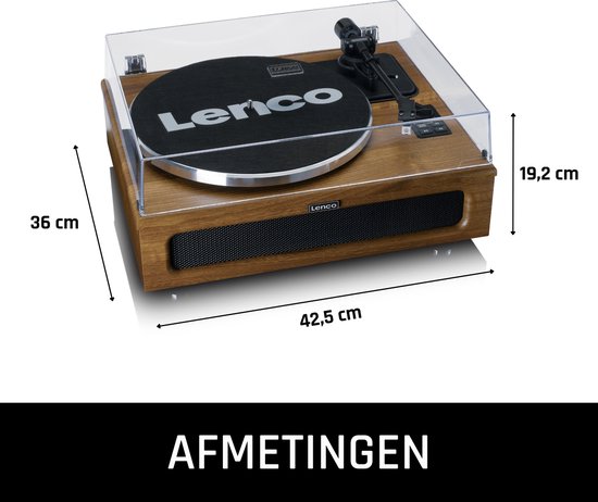 Lenco Platenspeler met Bluetooth - Vier ingebouwde Speakers 40W RMS - LS-410WA - Hout — afbeelding 4