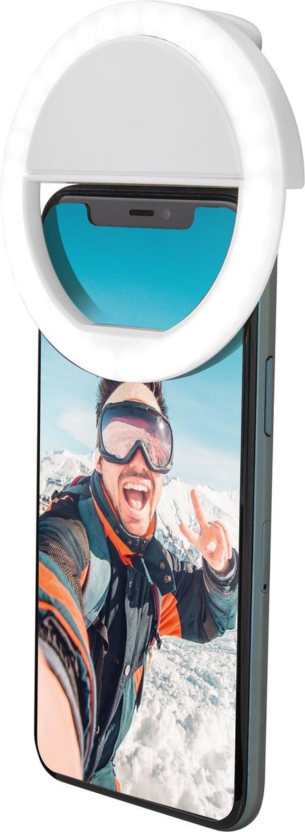 Benson LED selfie ringlicht - 36 LED's - 3 lichtstanden - oplaadbaar - clipbevestiging