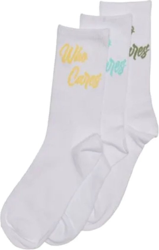 Sokken- Onspirson who cares 3-pack tennis sock- wit- Only & Sons- One size- Print