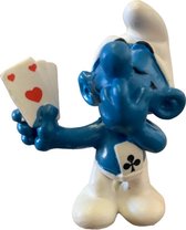 Schtroumpf jouant aux cartes - Coeurs et trèfles - Figurine Schleich 20056 - 6 cm