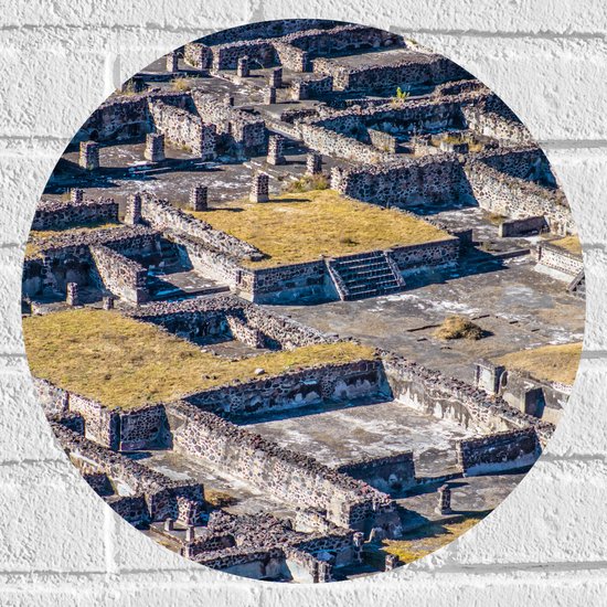 Muursticker Cirkel - Stenen Ruïnes in Mexico - 40x40 cm Foto op Muursticker