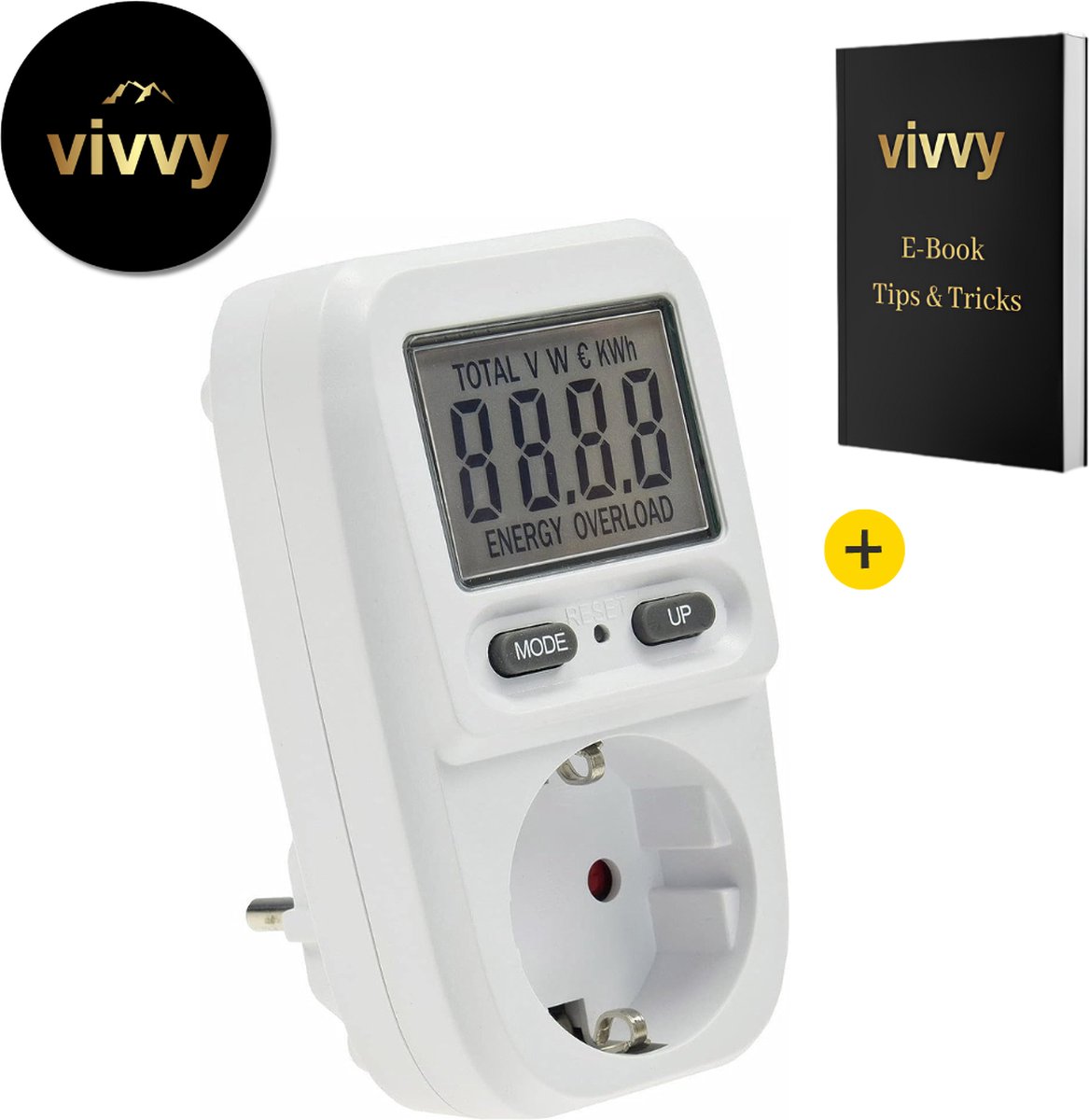 Verbruiksmeter Electriciteit - Kwh Meter Met Display - Energiemeter Stopcontact Tot 3600W - 100% Tevredenheidsgarantie - 230V