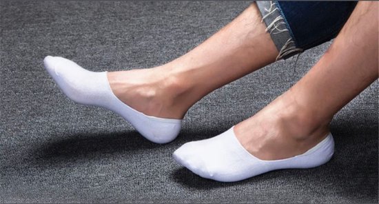 Footies unisexes - Bamboo - 6 paires - Sans couture - Talon antidérapant - Wit Taille 39-45