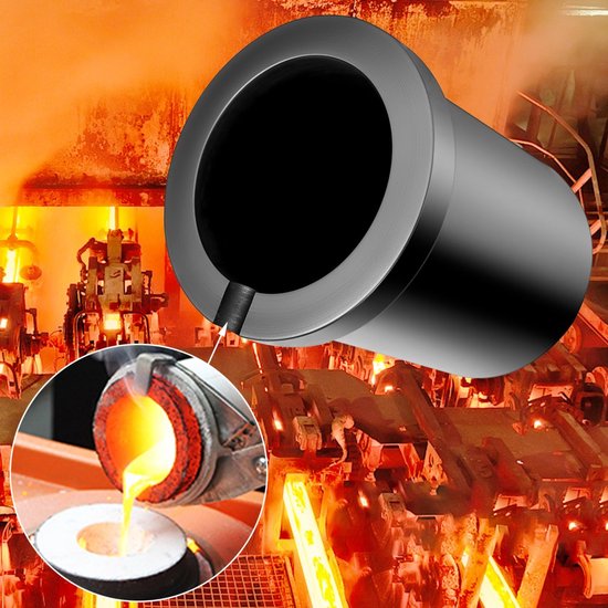 Smeltkroes voor Gieterij Siliciumcarbide/Grafiet Smelten Casting Afwerking Goud Zilver Koper Messing Aluminium