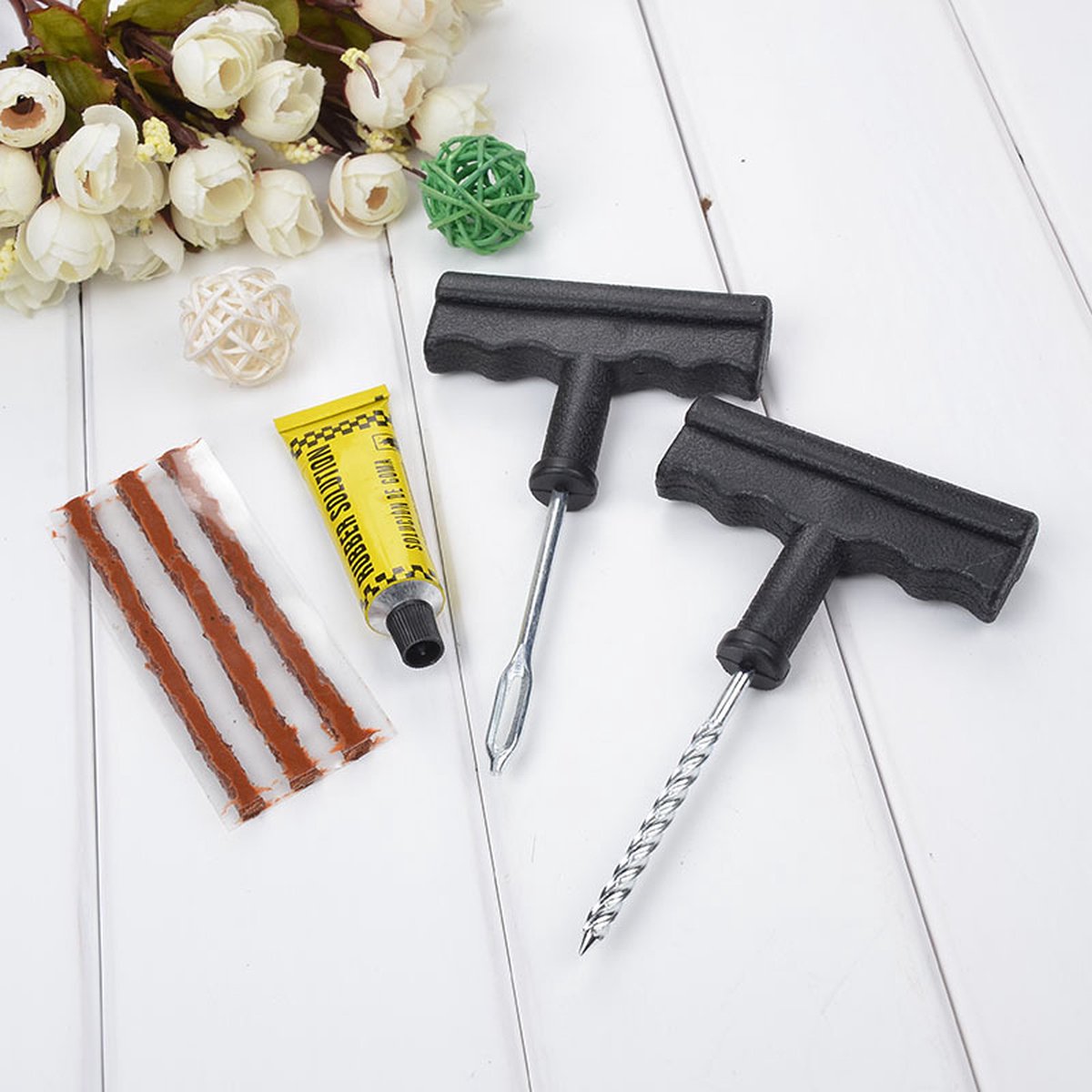 Proppenset - Autoband repareren - 3 pack - Bandenreparatiepakket - Bandenplakset - Bandenreparatiegereedschap - Bandenreparatiemateriaal - Bandenreparatiesetje thumbnail 4