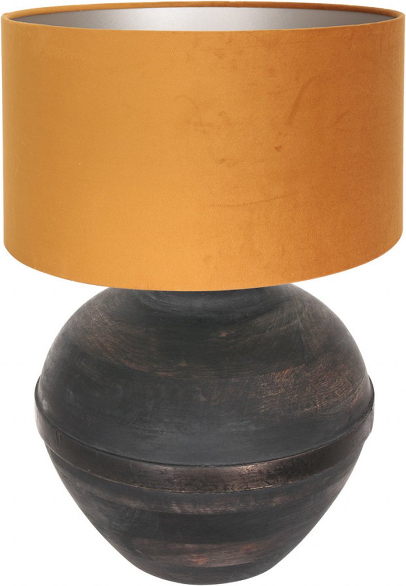 Anne Light and home tafellamp Lyons - zwart - hout - 40 cm - E27 fitting - 3470ZW