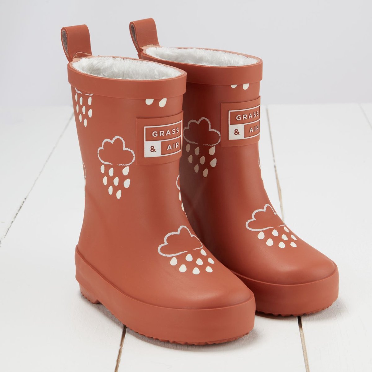 Grass & Air | Kleur Veranderende Kinder Regenlaarzen | Winter | Burnt Orange | Maat 21 (UK4)