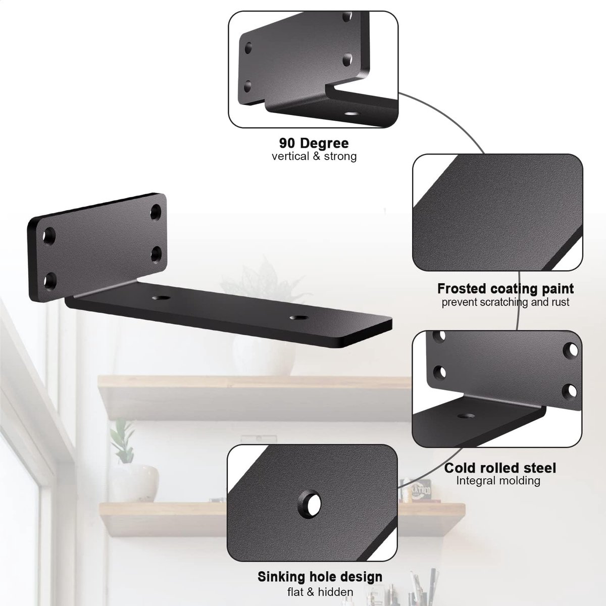 2 stuks Plankdrager-Metalen plankhouder, wandplank, plankdrager, ijzeren plankhoek,decoratieve