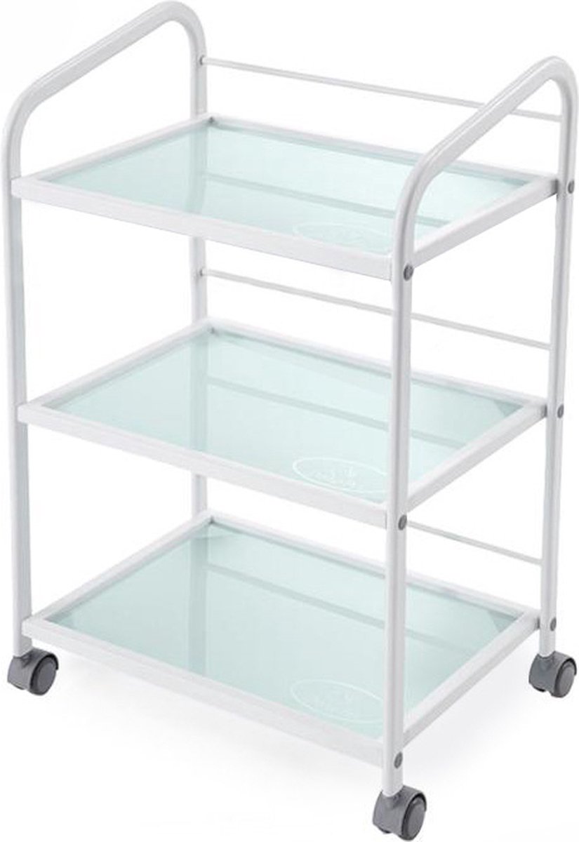 Mobiele Werktafel Verrijdbaar Met 3 Verdiepingen | Verrijdbare Werktafel Voor Tattoo PMU En Beauty | Mobiele Trolley Met Opbergruimte Voor Tools Supplies En Apparatuur | Geschikt Voor Salon Behandelruimte Shop En Creatieve Studio