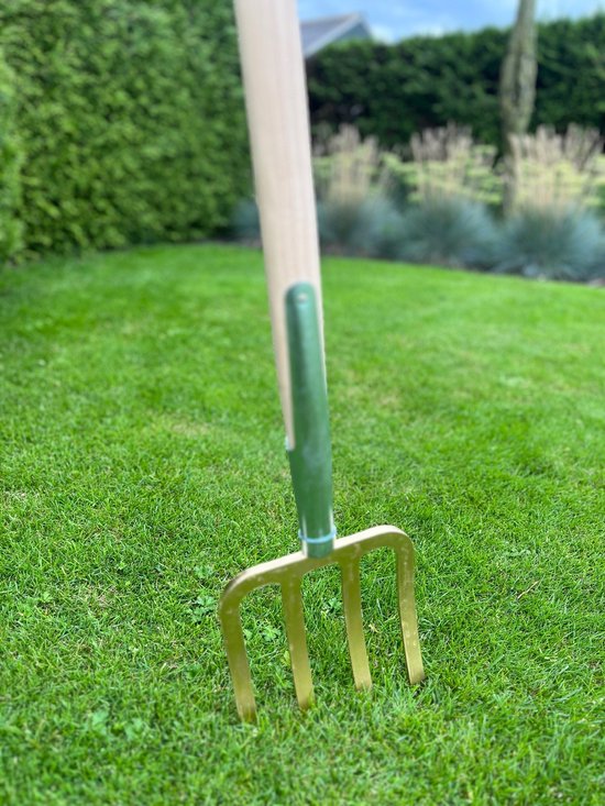 HomGar - Spitvork -Tuinvork - Mestvork - Stalvork - Bladvork - Hooivork - 4 tanden - Essenhouten steel 85 cm - Nu met GRATIS handschoenen van HomGar — afbeelding 4