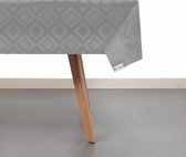 Raved Tafelzeil Ruit  140 cm x  50 cm - Grijs - PVC - Afwasbaar