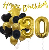 Snoes Ballonnen 30 Jaar Feestpakket – Versiering – Verjaardag Set Goldie Cijferballon 30 Jaar -Heliumballon