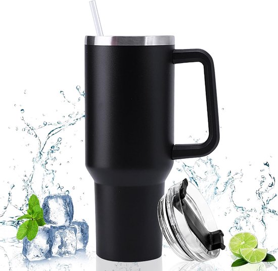 Tasse d'isolation sous vide à double paroi en acier inoxydable, 40 oz 1200  ml, tasse