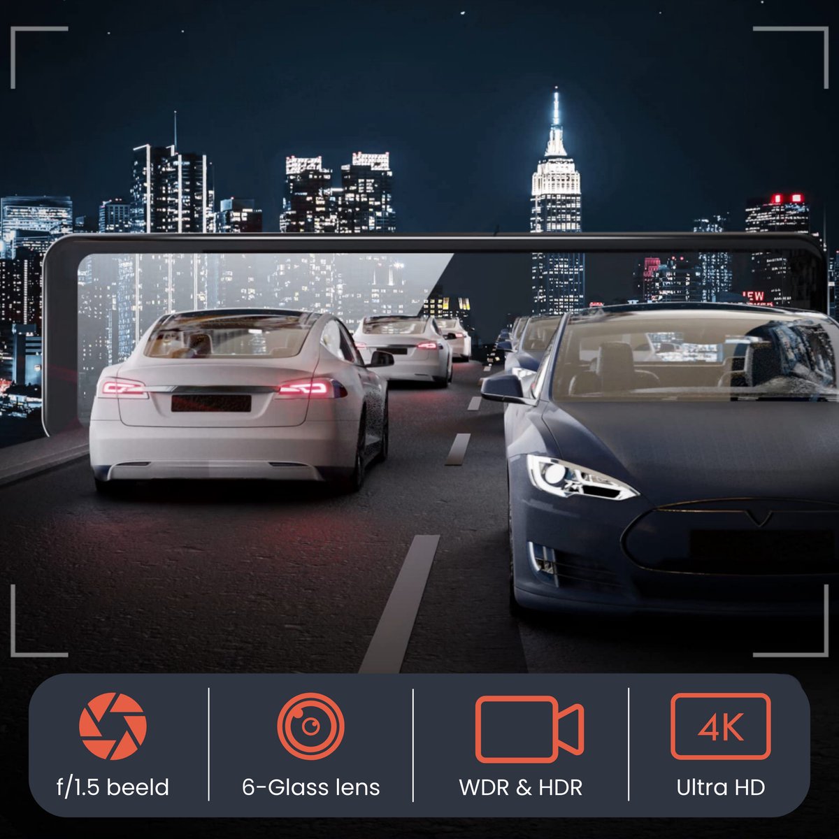 RedTiger T700 Spiegel Dashcam voor auto - Ultra 4K & 1080P - 11 Inch thumbnail 6