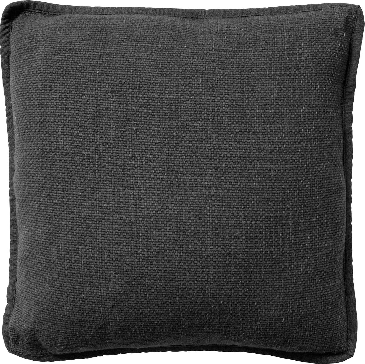 Dutch Decor BOWIE - kussenhoes 45x45 cm - gewassen katoen - Raven - zwart - met rits - zonder binnenkussen