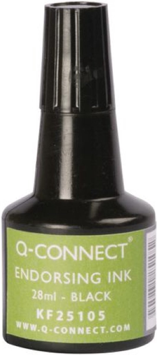 Q-CONNECT stempelinkt | flesje van 28 ml | zwart