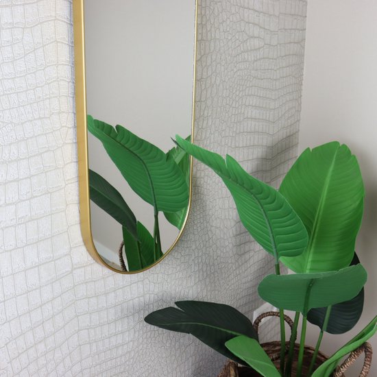 MISOU Spiegel - Goud - Wandspiegel - Ovaal - Wanddecoratie - Badkamerspiegel - 60x40cm - Miroir Mural - HALO - MISOU