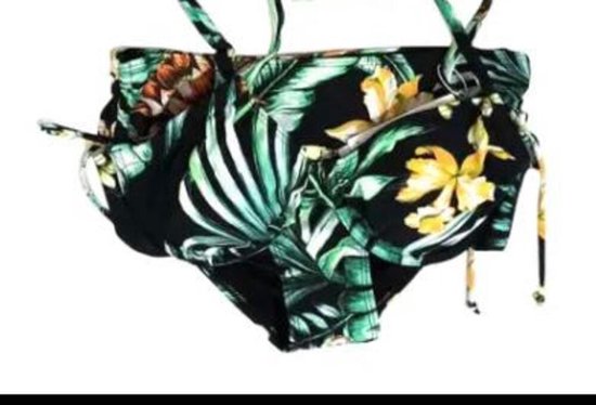 Bikini- 2 delig Set- Nieuw Collectie Dames Badmode&Bikini- Fashion Push up beugel Bikini Badpak Zwempak VM359- Zwart groen- Maat 44