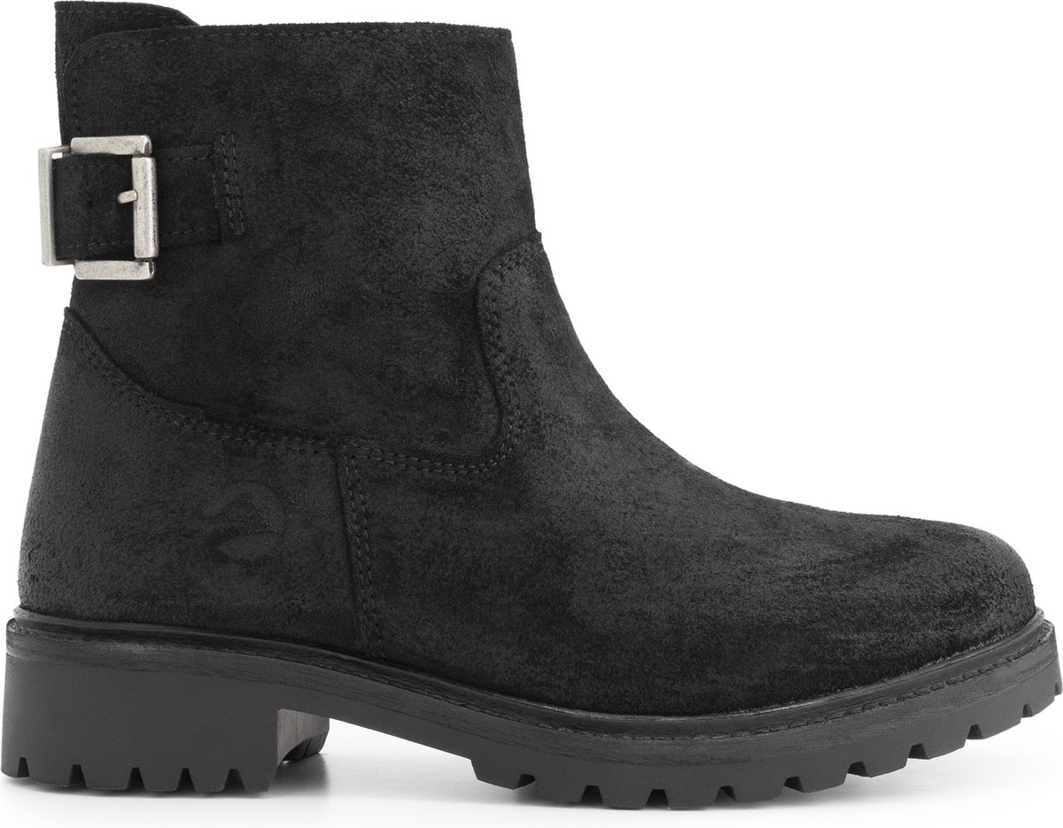 Travelin' Honefoss boots - Suede leren enkellaarsjes dames - Zwart leer