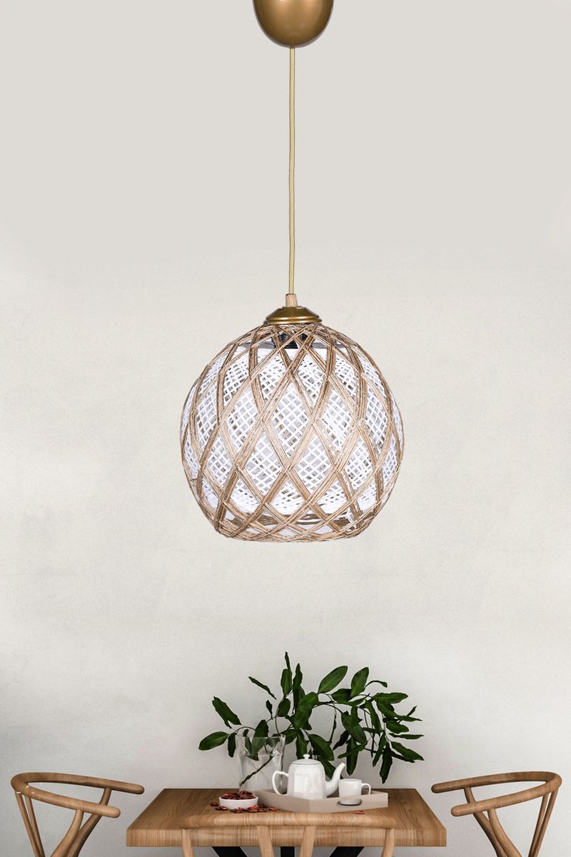 Verlichting - Kroonluchter Luiz in Wit Zilver Metaal - Afmetingen 22x22x54cm - Stijlvolle Woonkamer Verlichting