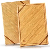 Snijplank hout - luxe grote bamboe keuken houten plank - 45 x 30 cm - snijplank, houten plank met sapgroef - de perfecte houten keukenplank voor hakken en serveren