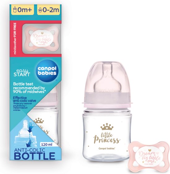  - Canpol Babies | startset Fles 120ml + speen MINI girl | 0m+ 120 ml