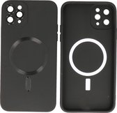 Hoesje Geschikt voor iPhone 11 Pro - Back Cover - MagSafe Hoesje met Camera Beschermer - Zwart