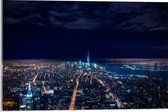Acrylglas - Uitzicht op Lichtjes over Stad in Amerika - 60x40 cm Foto op Acrylglas (Wanddecoratie op Acrylaat)