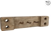 Kapstok "Jax" 3 haken naturel gerecycled hout 45x12x8cm