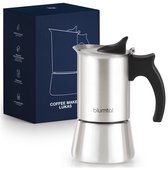 Blumtal Espressomaker - Italiaans Koffiezetapparaat - Geschikt Voor Alle Warmtebronnen - Roestvrij - Vaatwasmachinebestendig - 6 Kopjes