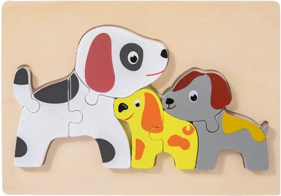 Puzzle animaux en bois - Chiens - 8 pièces - Dès 2 ans - Puzzle enfant -  speelgoed... | bol