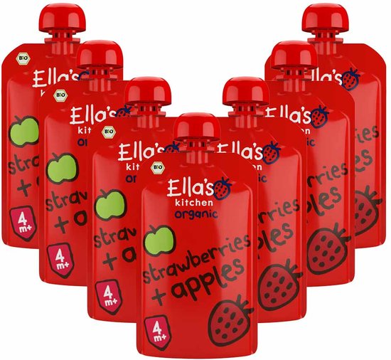 Ella's kitchen Knijpzakje 4+ m Appel Aardbei 120 gr - 7x 120 gr - Voordeelverpakking van Ella's Kitchen — afbeelding 3