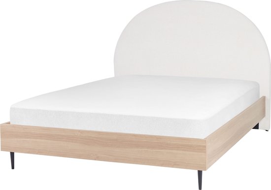 MILLAY - Bed - Wit - 160 x 200 cm - Stof