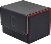 CardStacks Zwart/Rood Deckbox -Kaartenbox Met Magneetsluiting - Deck Box-Opslagdoos-Flip n Tray Deck Case