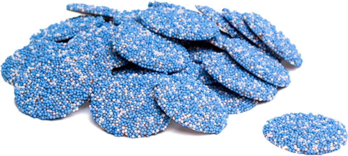 2,5KG Chocolade Geboorte Flikken met Blauw/Wit Musket | Geboorte traktatie Jongen | Geboorte feest | Melk