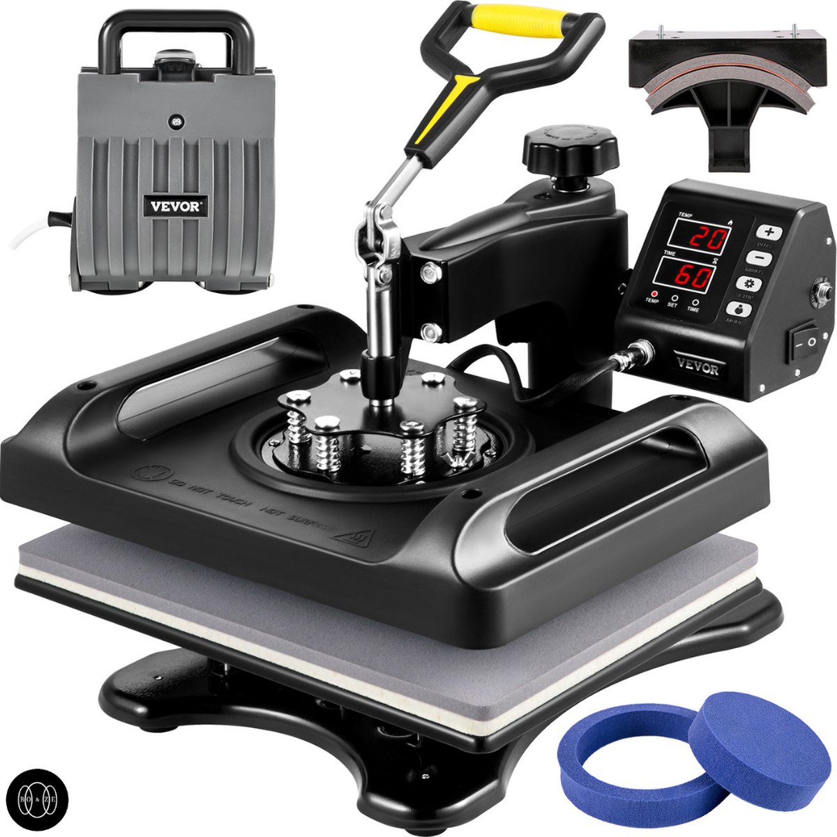 VEVOR Digitale thermische druk, 380 x 380 mm, met isolerend katoen, 2-laags, warmteoverdrachtsmachine voor T-shirts, kopjes, kussens en tassen, roze