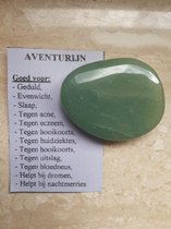 Aventurijn-Aventurien (groen) grote steen plat gepolijst-zaksteen