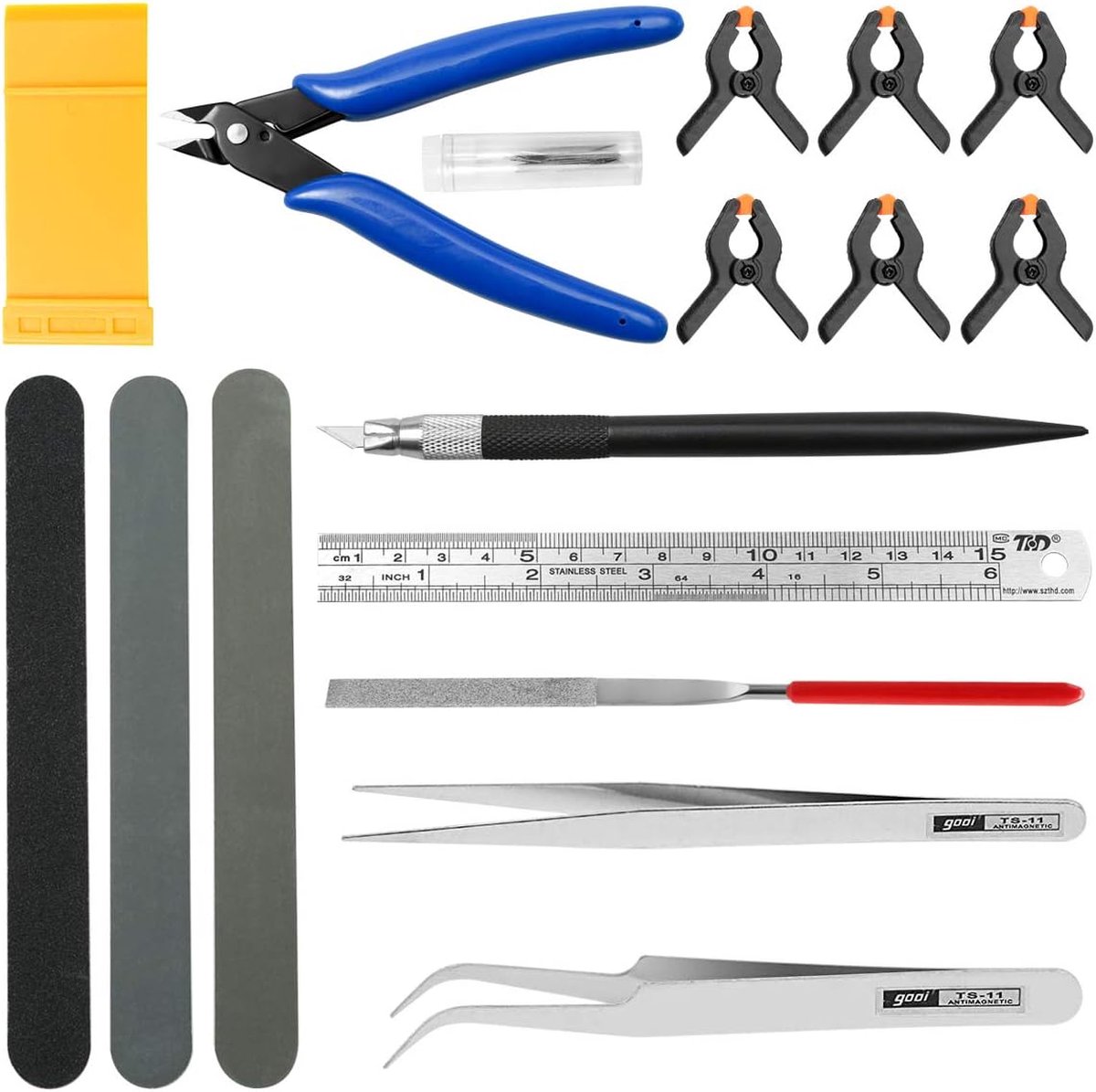 18 Piece Model Making Tool Set Gundam Modeler Basic Tools Including ...