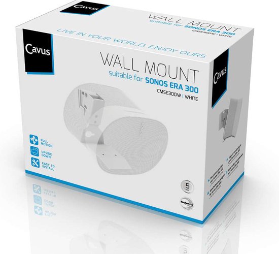 Cavus Premium Muurbeugel voor Sonos Era 300 - Draaibaar - wit van Cavus — afbeelding 3